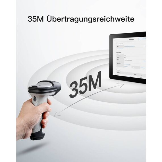 Inateck AI Barcode Scanner Bluetooth 1D Scanner BCST70AI_GRAY
