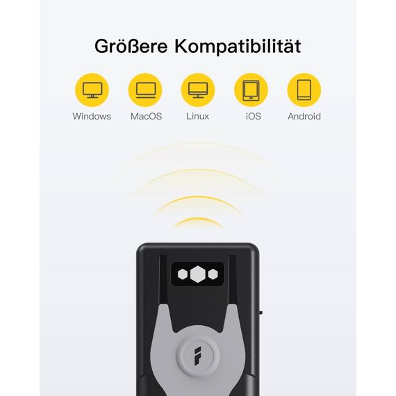 Inateck BCST-43 1D barcode scanner,   pocket scanner grey
