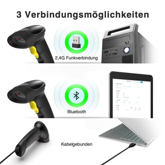 Inateck BCST-50 1D 2D barcode scanner black
