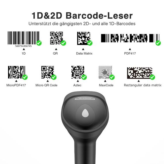 Inateck BCST-50 1D 2D barcode scanner black