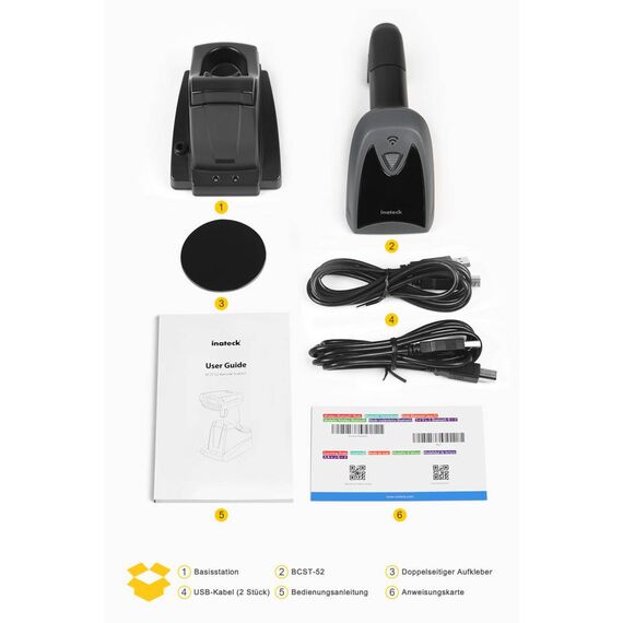 Inateck BCST-52 1D 2D barcode scannerBCST52_BLACK