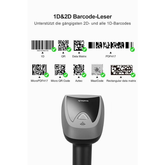 Inateck BCST-52 1D 2D barcode scannerBCST52_BLACK