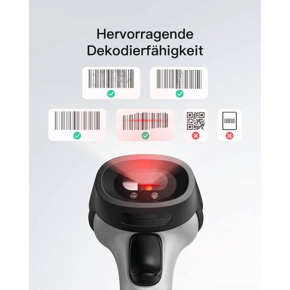 Inateck BCST-70 1D barcode scanner, Bluetooth up to 35m grey