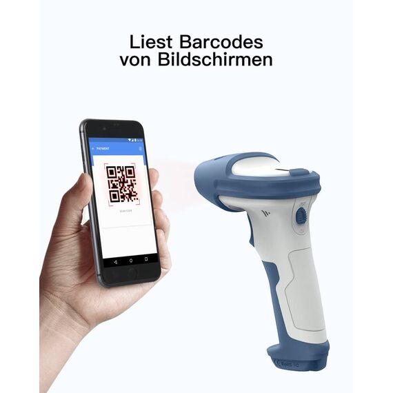 Inateck BCST-73 1D 2D barcode scanner BCST73_WHITE BLUE