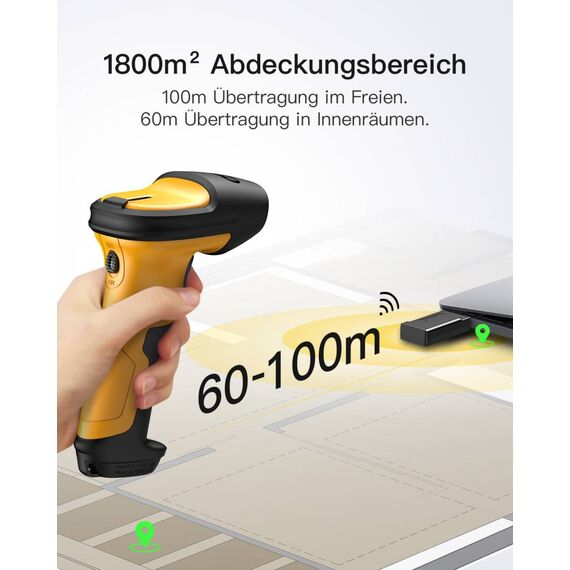 Inateck P6 1D barcode scanner P6_YELLOW