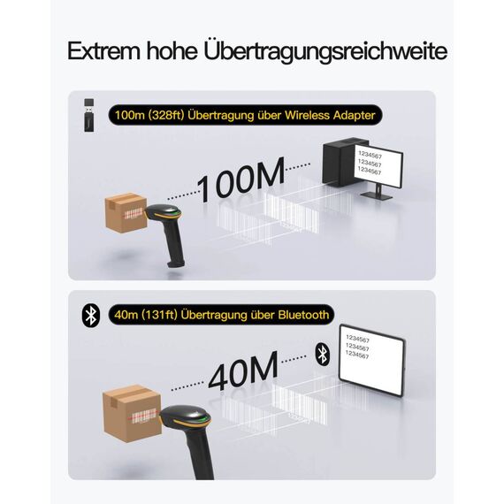 Inateck  BCST-21-AI AI Bluetooth Barcode Scanner  BCST21AI_BLACK