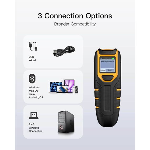 Inateck 2D Bluetooth 5.0 Portable Barcode Scanner BCST47_BLACK