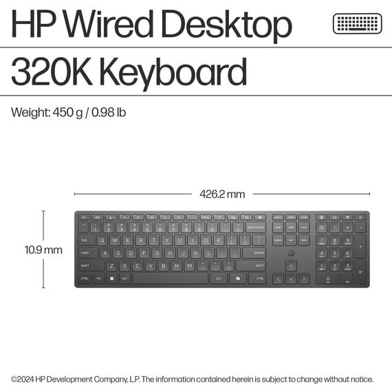HP Desktop 320K / Keyboard / USB / QWERTY / English | 9SR37UT#ABB