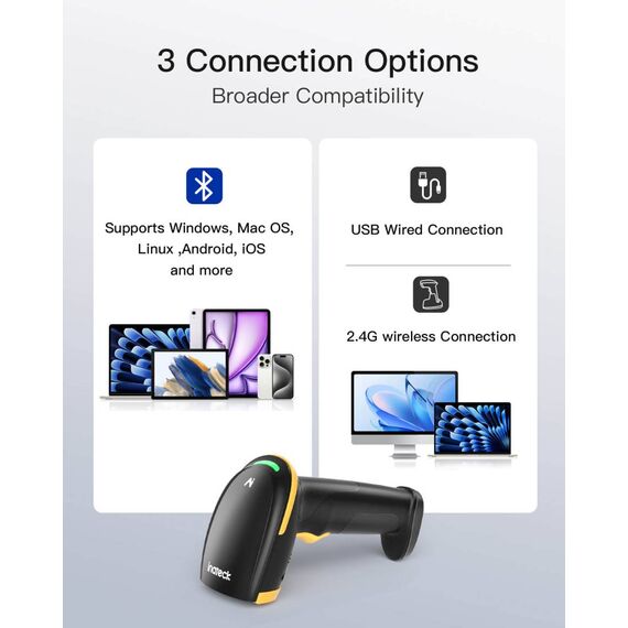 Inateck BCST-36 2D Bluetooth Barcode Scanner  BCST36_BLACK