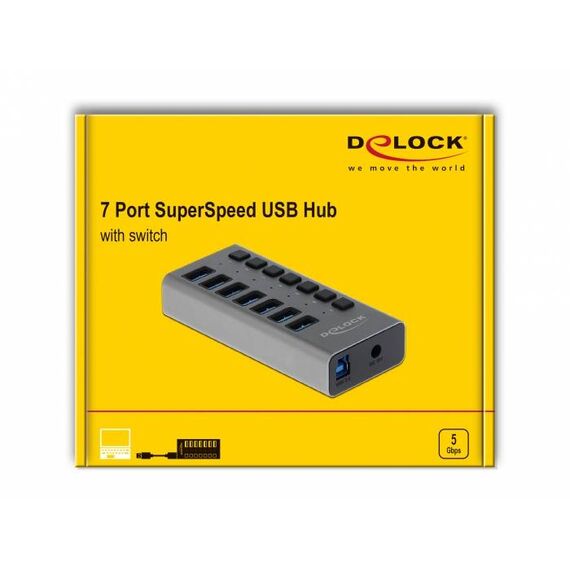 Delock Hub 7 x SuperSpeed USB 3.0 63669