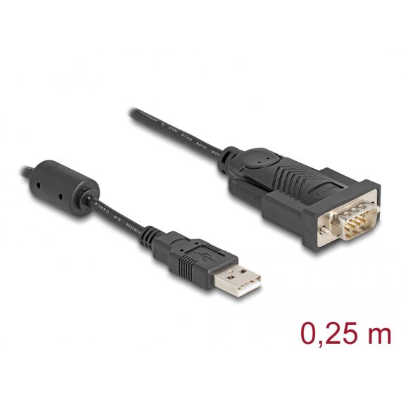 Delock / Serial adapter / USB / RS-232 / black | 61549