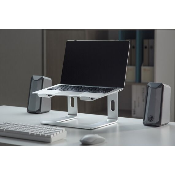 Gembird NBS-D1-01, Laptop stand, Aluminium, Silver, Aluminium, Si