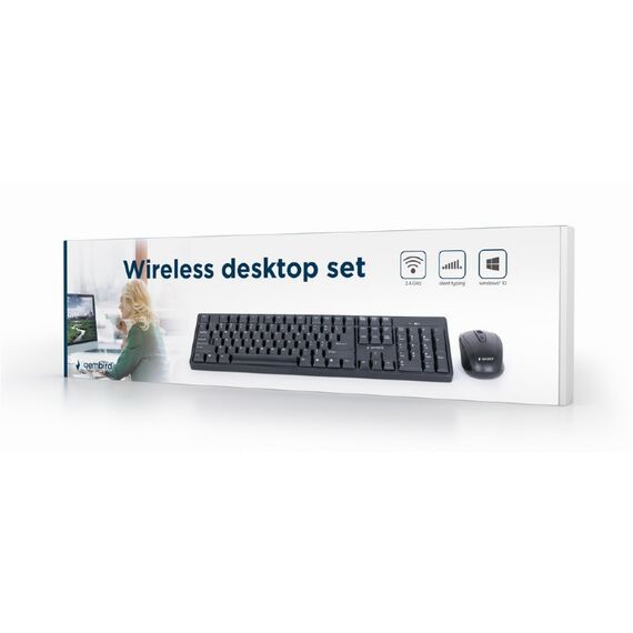 Gembird KBS-W-01 / Keyboard and mouse set / wireless / 2.4 GHz /