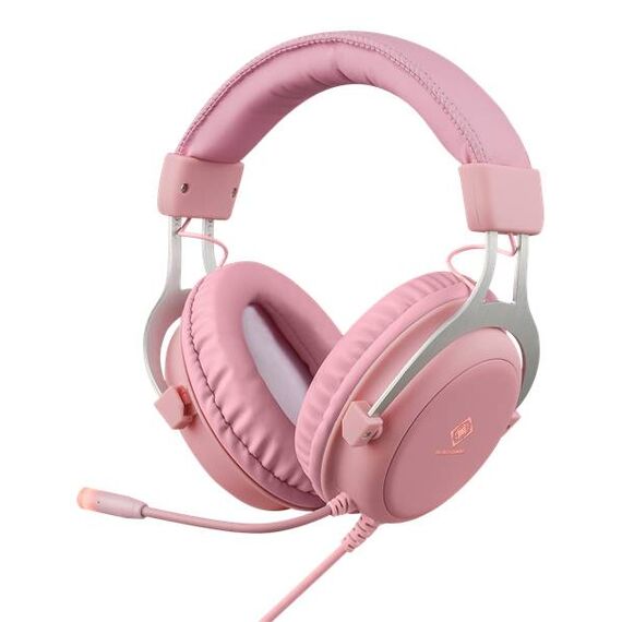 Deltaco Headset Gaming Stereo Klinke LED pink Headset GAM030P