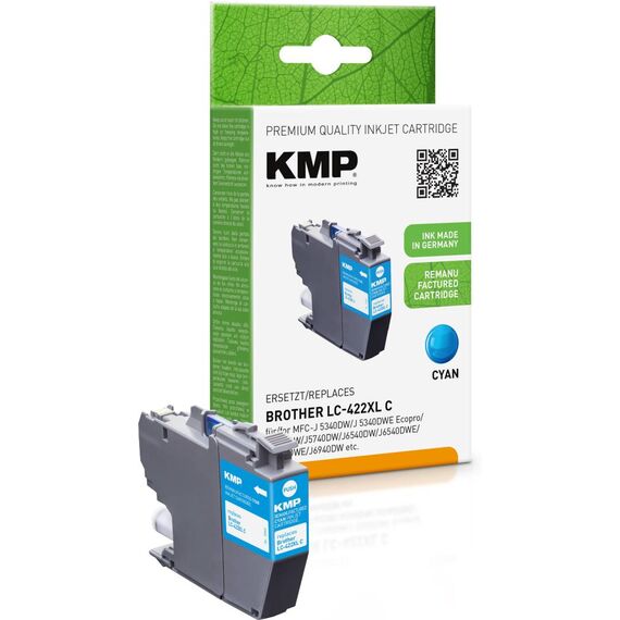 KMP Ink cartridges Cyan replaces  Brother LC422XLC
