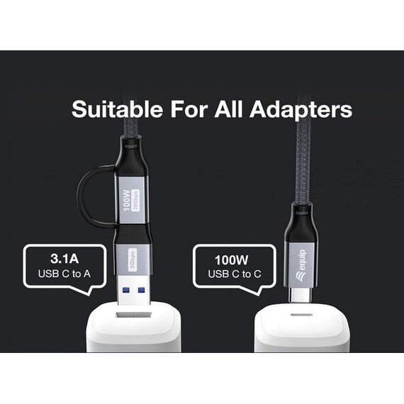 Equip The 2-in-1 reversible design combines USB-C and USB-A