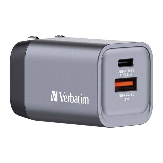 Verbatim Power adapter GaN 35 Watt 3 A PD 3.0, QC 3.0 2 32200