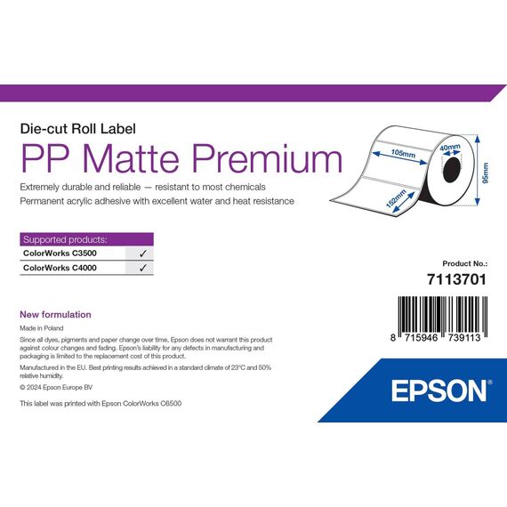 Epson Premium Polypropylene (PP) matte permanent 7113701