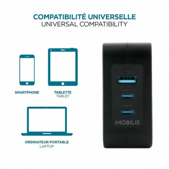 Mobilis / Power adapter / fast, gan / 100 Watt / QC, PD/ | 001365
