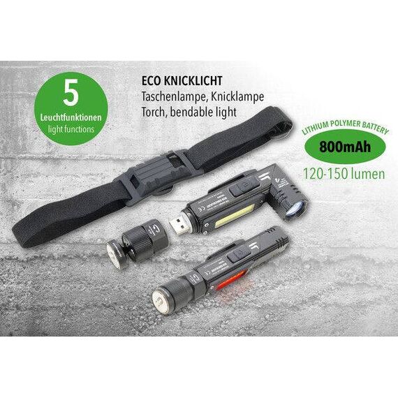 TROIKA ECO KNICKLICHT, Hand flashlight + Headband flas | TOR55/BK