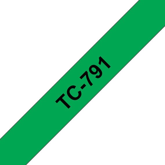 Brother TC791 / 9 mm x black on green / laminated tape / for P-To