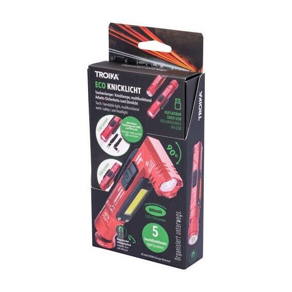 TROIKA ECO KNICKLICHT, Hand flashlight + Headband flas | TOR55/RD