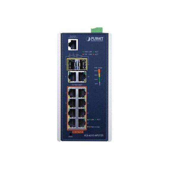 PLANET IGS-4215-8P2T2S / Switch / Managed / 8 x 10/100/1000 (PoE+