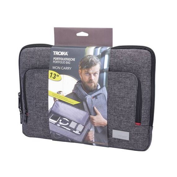 Troika Mon Carry Laptop Sleeve Bag Grey  for Laptops, and Tablets