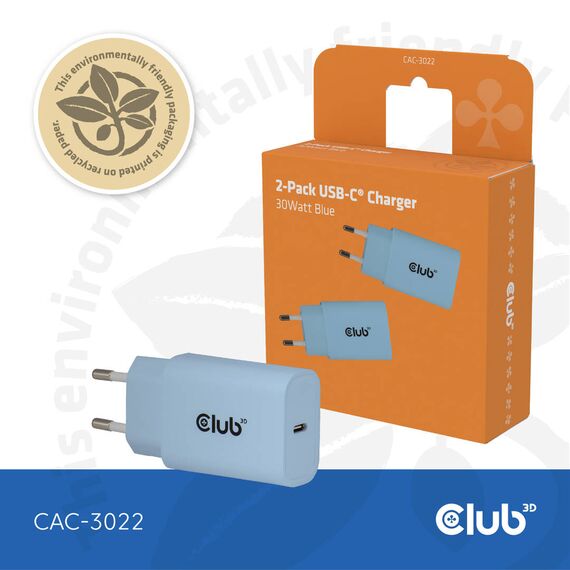 Club 3D CAC-3022 / Power adapter / 30 Watt / 3 A / PD 3.0 (24 pin