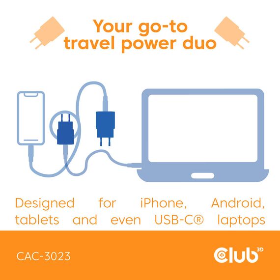 Club 3D CAC-3023 / Power adapter / 30 Watt / 3 A / PD 3.0 (24 pin