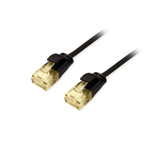 Equip Cat.6A U/UTP Slim Patch Cable, 1.0m, Black / 1 m / | 626903