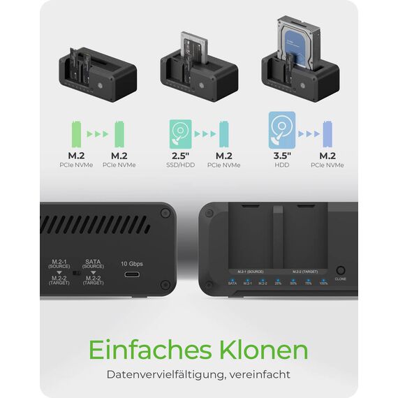 ICY BOX IB-2924MSCL-C31 / HDD / SSD docking station / clone funct
