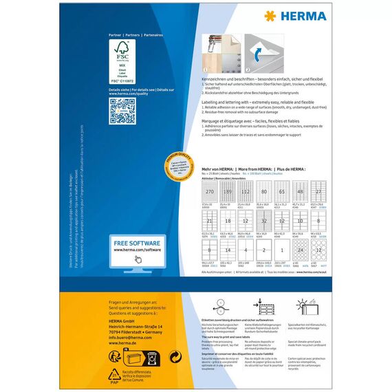 HERMA Special / Paper / matte / repositionable self-adhes | 10307