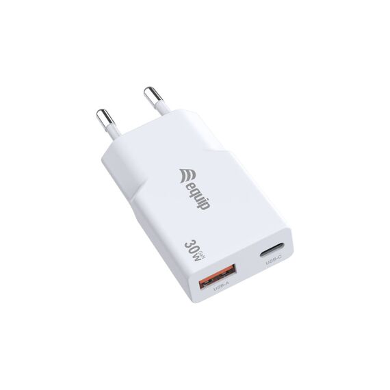 Equip 2-Port 30W GaN Slim USB PD Charger, USB-C x1, USB- | 245523