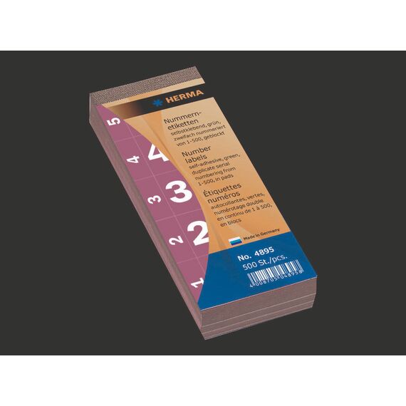 HERMA / Decoration adhesive / numbers 1-500 / 2.8 x 5.6 cm | 4895
