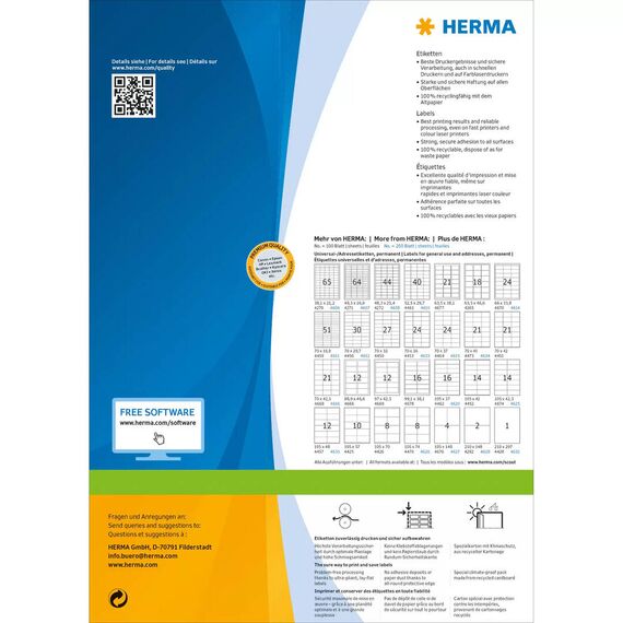 HERMA Premium / Paper / matte / permanent self-adhesive /  | 4626
