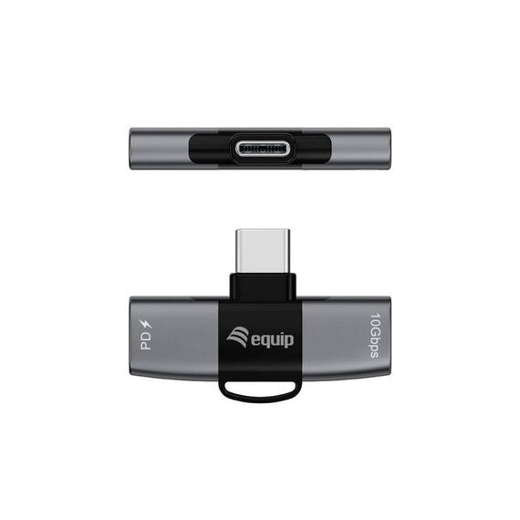 Equip Adapter USBC>2xUSBC 10Gbps PD 100W Alu. Adapter 133479
