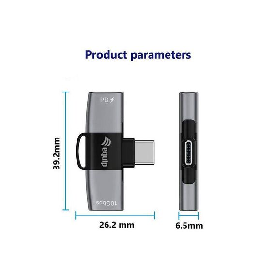 Equip Adapter USBC>2xUSBC 10Gbps PD 100W Alu. Adapter 133479