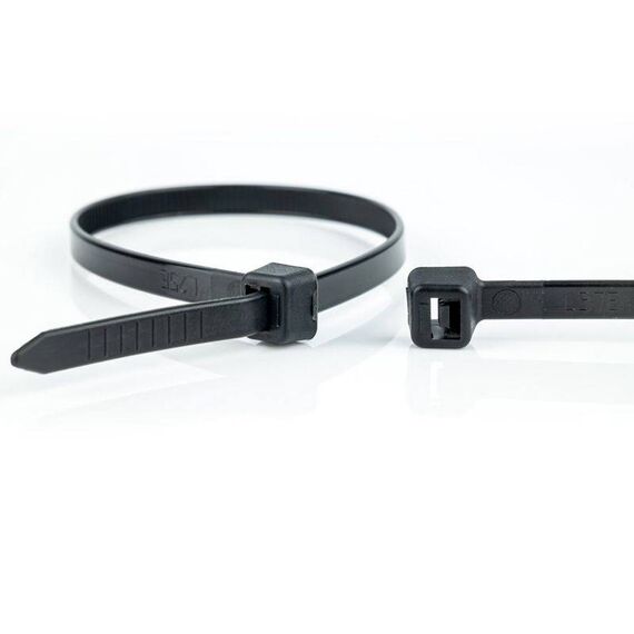 WKK - Plastic cable ties  Black (UV-resistant) - 200x4,8mm - 100 pieces