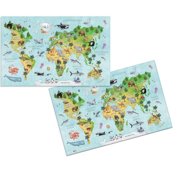 HERMA Desk Mats Nursery World Map, Pack of 3 19667