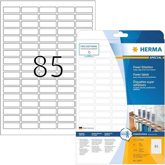 HERMA Power labels, with strong adhesion A4, 37 x 13 mm10917