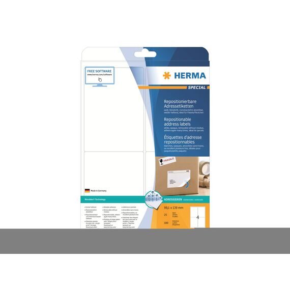 HERMA Special Paper matte repositionable selfadhesive 10019