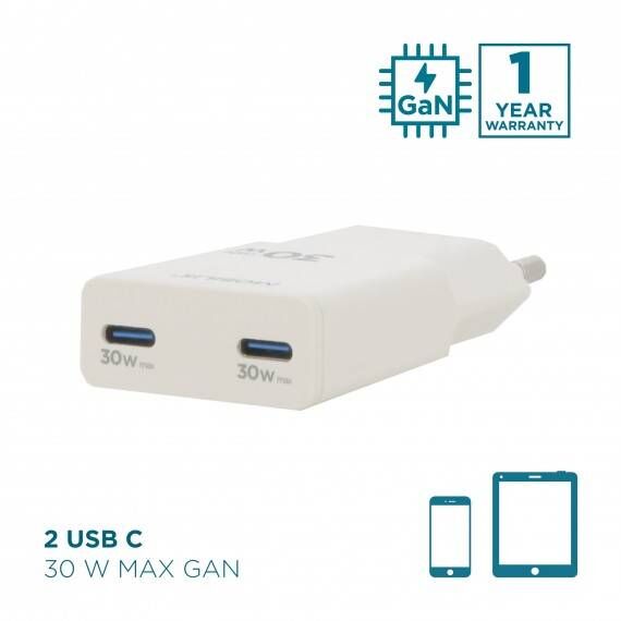 Mobilis Energia Charger 30W Wall USBC white Charger Typ 020026