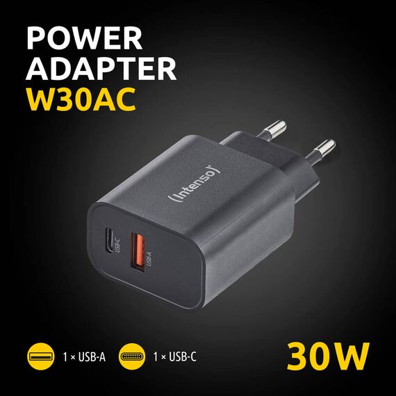 Intenso Power Adapter W30AC, 30W, USB-A and USB-C port, | 7803010