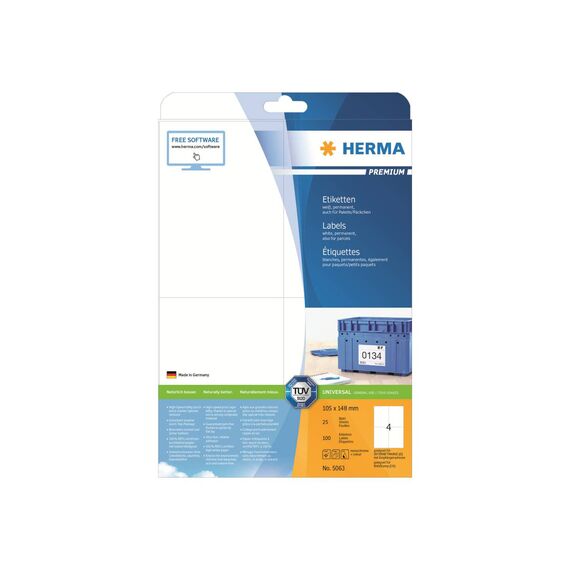 HERMA Premium Paper matte permanent selfadhesive white 5063