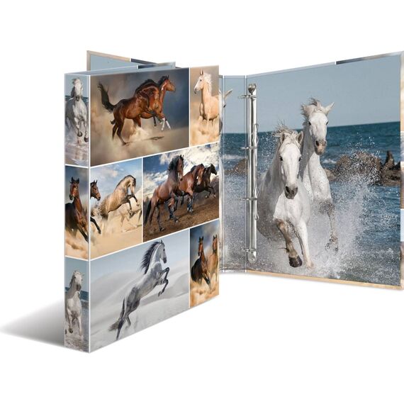HERMA Ring binder A4 cardboard 4D horses