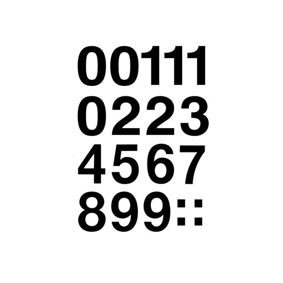 Numbers 33 mm 0-9 weatherproof film black 2 sheets