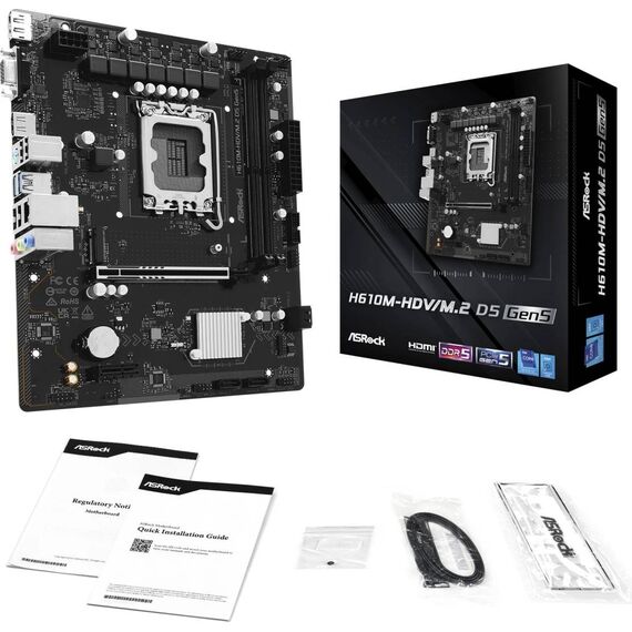 ASRock MB Intel 1700 H610MHDVM.2 D5 GEN5 90MXBTU0A0UAYZ