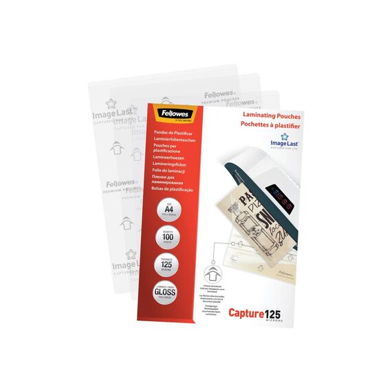 Fellowes A4 125 Micron Laminating Pouches 100 Pack