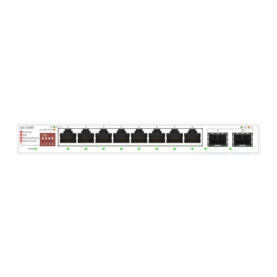 QG-U1080, 8-Port 2.5G and 2-Port 10G SFP+ Unman | 90IG0A00-MO3B00